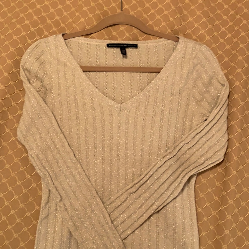 White House Black Market Gold Sweater